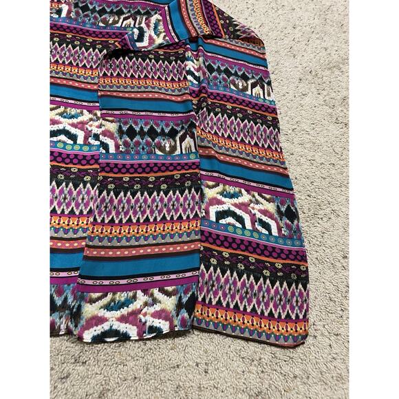 Chicos Top S / M Poncho Stitched Sides Lightweight AZTEC Southwest D25 - Picture 8 of 8